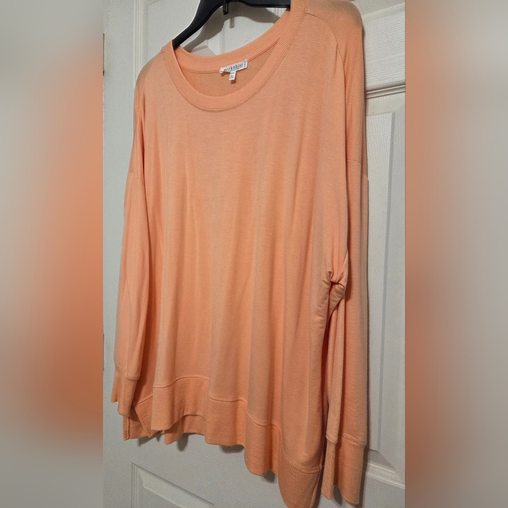 Workshop Republic Clothing Women's Long Sleeve Top Peach Size 3X - Picture 2 of 10